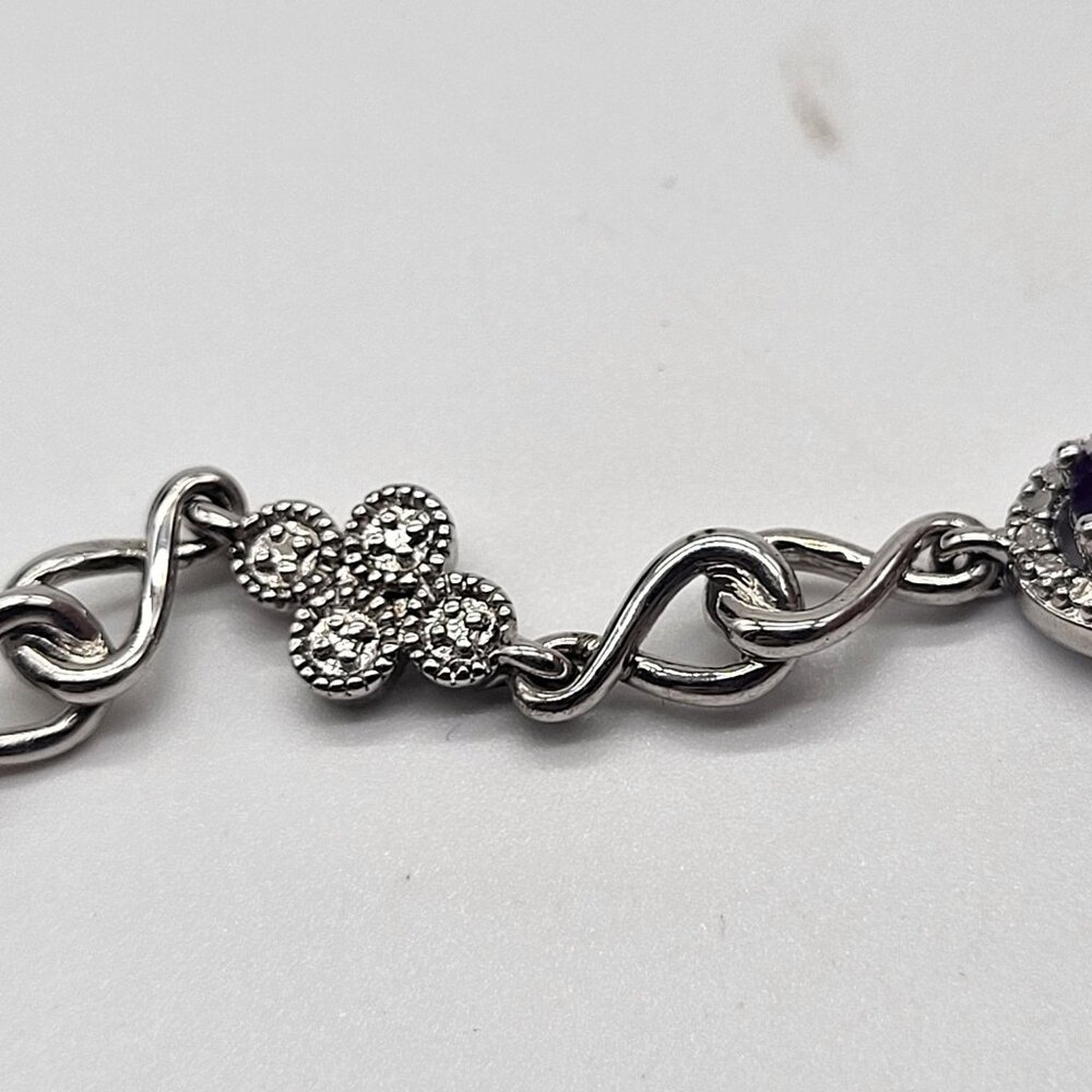 VTG PAJ BB Amethyst Purple Silver Tone Bracelet - Picture 8 of 12